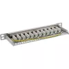 InLine Patchpanel 10 ιντσών Cat.6A 0,5HE 12-Port ανοιχτό γκρι RAL7035