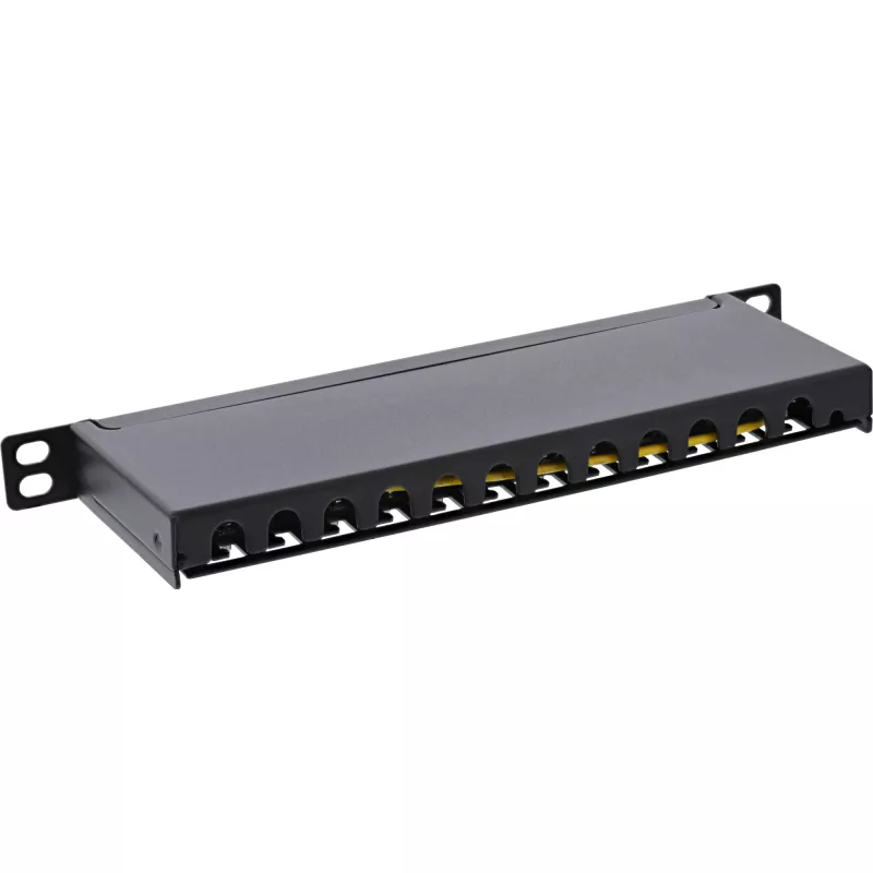 InLine Patchpanel 10 ιντσών Cat.6A 0,5HE 12-Port μαύρο RAL9005
