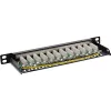InLine Patchpanel 10 ιντσών Cat.6A 0,5HE 12-Port μαύρο RAL9005
