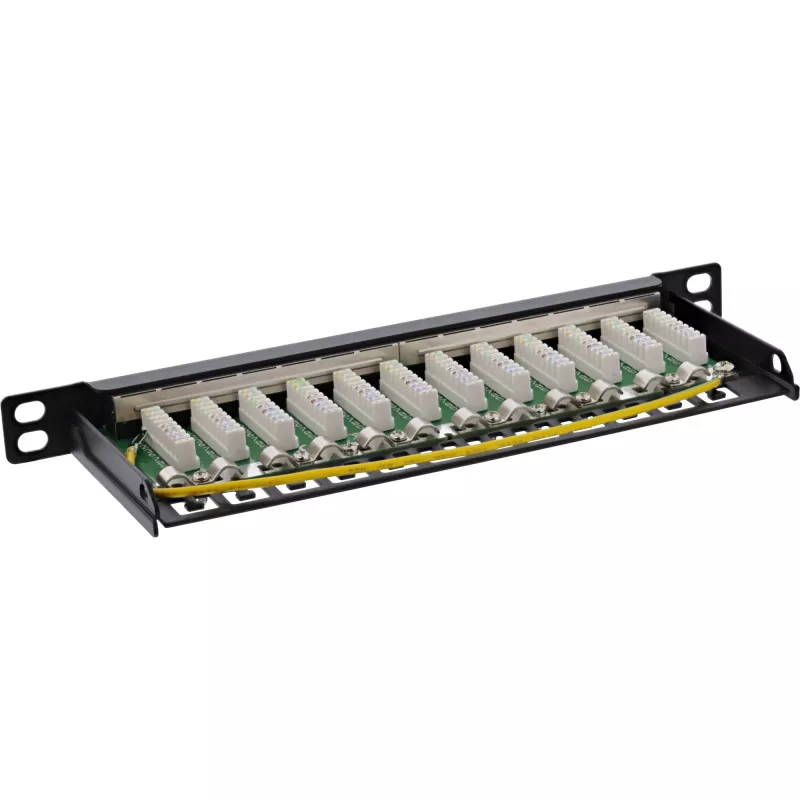 InLine Patchpanel 10 ιντσών Cat.6A 0,5HE 12-Port μαύρο RAL9005