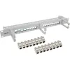InLine Patch Panel Cat.6A 16 θέσεων, με 3 βραχίονες διαχείρισης καλωδίων, 16 Keystones, 19 ιντσών, 1HE, γκρι