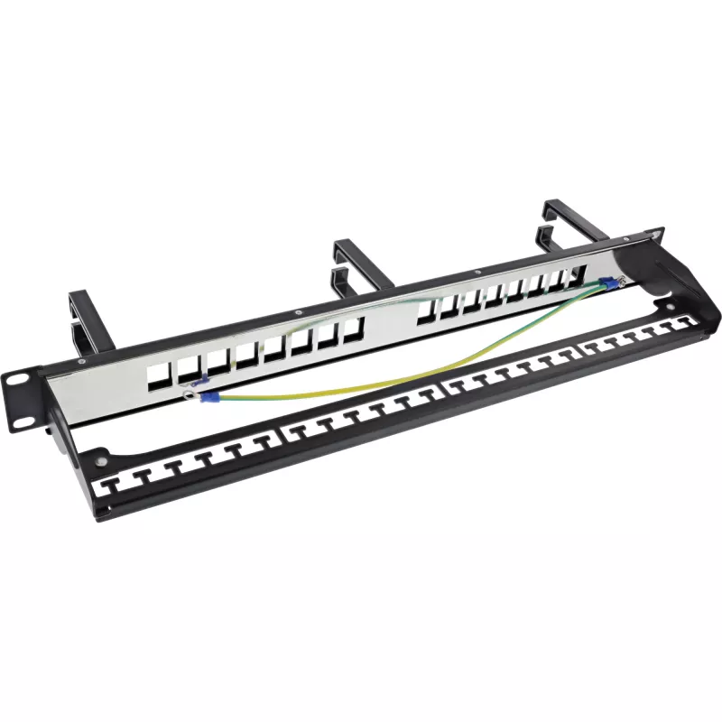 InLine Patchpanel Cat.6A 16 Θέσεων 19 Ιντσών 1U Μαύρο