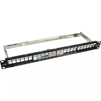 Blank Patch Panel InLine 76824A 19 Ιντσών Cat.6A 24 Θυρών 1U ανοιχτό γκρι