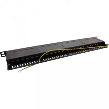 InLine Patch Panel 19 ιντσών Cat.6A 24 Port 0,5HE μαύρο RAL 9005