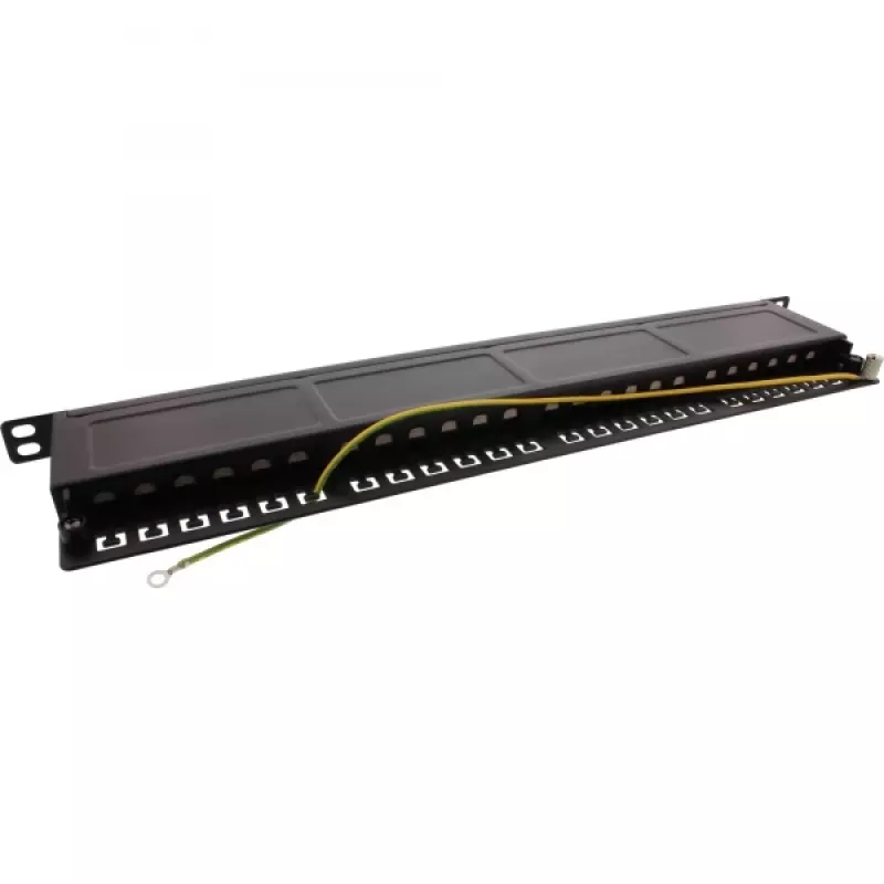 InLine Patch Panel 19 ιντσών Cat.6A 24 Port 0,5HE μαύρο RAL 9005