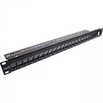 InLine Blank Patch Panel 19 Ιντσών 24 Θυρών 1U μαύρο