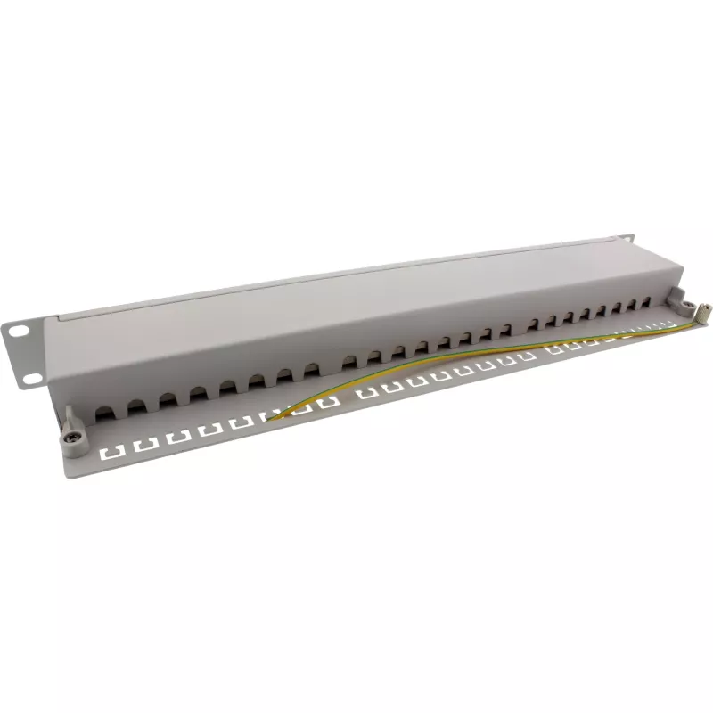InLine Patch-Panel 19 Ιντσών Cat.6A 24 Θυρών 1U ανοιχτό γκρι RAL7035