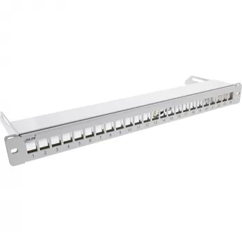 InLine Blank Patch Panel με Συρτάρι 19 Ιντσών 24 Θυρών 1U Ανοιχτό Γκρι