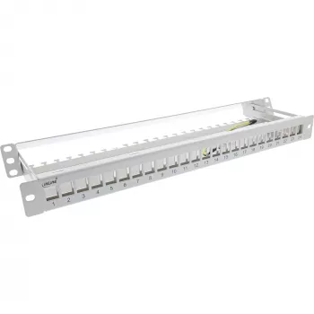 InLine Blank Patch Panel με Συρτάρι 19 Ιντσών 24 Θυρών 1U Ανοιχτό Γκρι