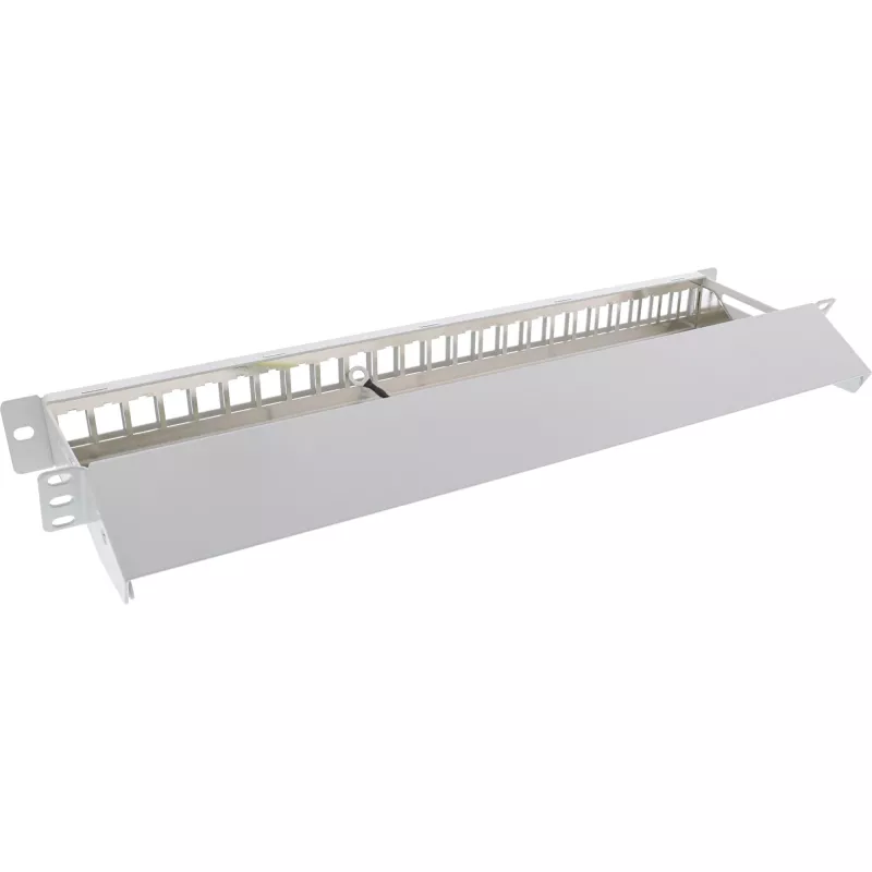InLine Blank Patch Panel με Συρτάρι 19 Ιντσών 24 Θυρών 1U Ανοιχτό Γκρι