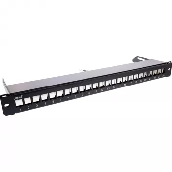 InLine Blank Patch Panel συρόμενο 19 Ιντσών 24 Θυρών 1U μαύρο