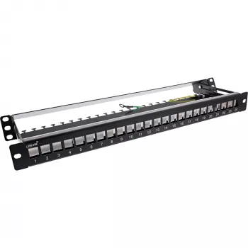 InLine Blank Patch Panel συρόμενο 19 Ιντσών 24 Θυρών 1U μαύρο