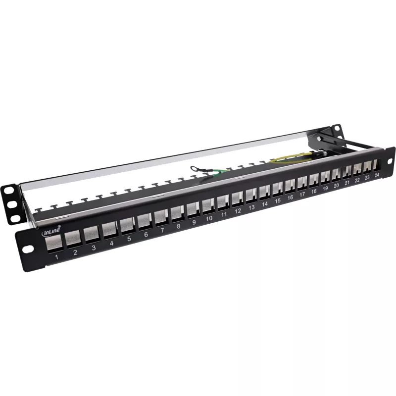 InLine Blank Patch Panel συρόμενο 19 Ιντσών 24 Θυρών 1U μαύρο