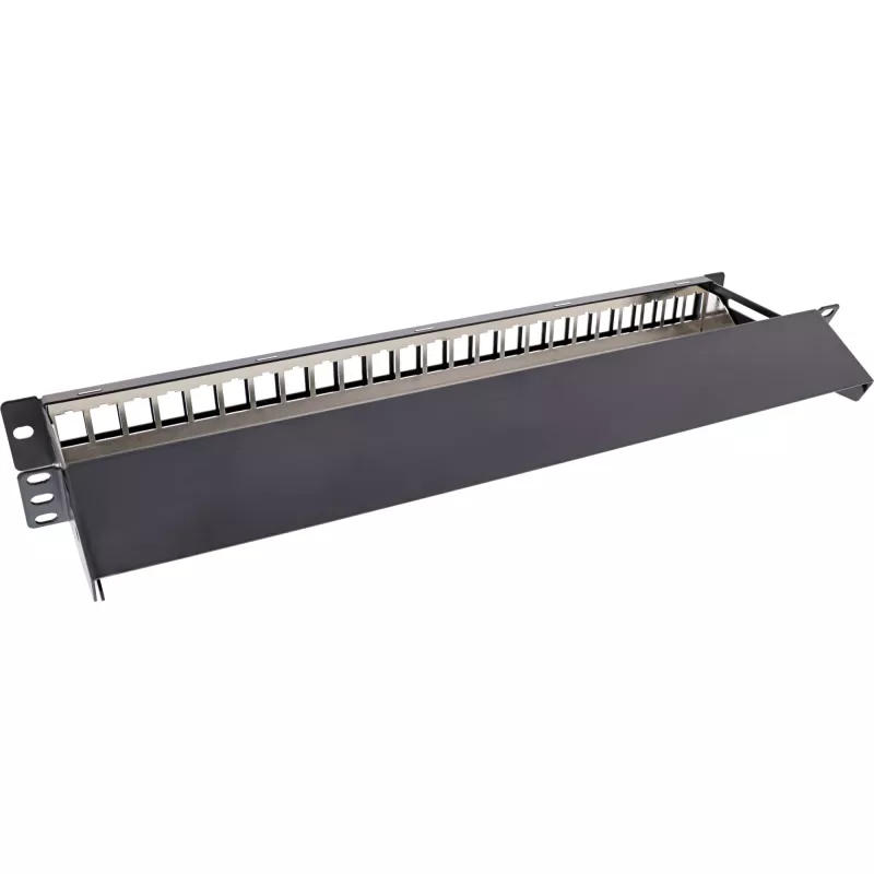 InLine Blank Patch Panel συρόμενο 19 Ιντσών 24 Θυρών 1U μαύρο