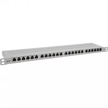 InLine Patchpanel 19 Ιντσών Cat.6A 0,5 U 24 Θυρών, με προστασία σκόνης, γκρι