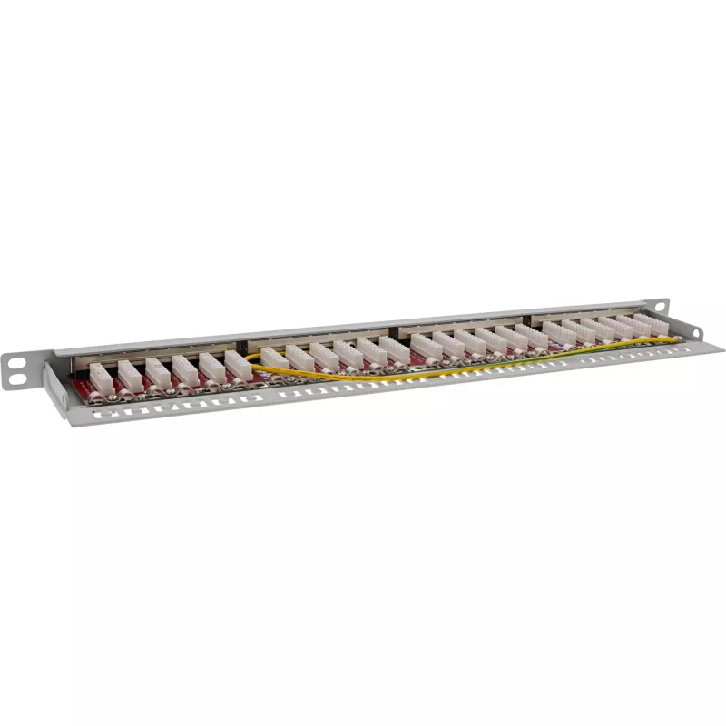 InLine Patchpanel 19 Ιντσών Cat.6A 0,5 U 24 Θυρών, με προστασία σκόνης, γκρι