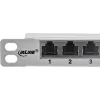InLine Patchpanel 19 Ιντσών Cat.6A 0,5 U 24 Θυρών, με προστασία σκόνης, γκρι