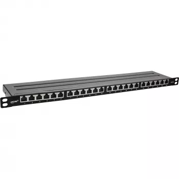 InLine Patchpanel 19 Ιντσών Cat.6A 0,5 U 24 Θυρών, με προστασία σκόνης, μαύρο