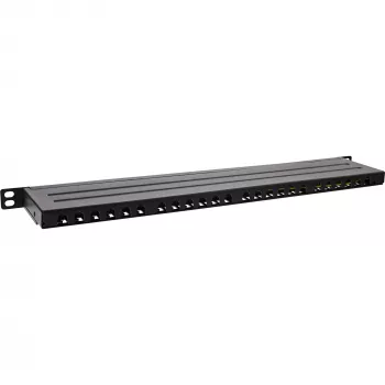 InLine Patchpanel 19 Ιντσών Cat.6A 0,5 U 24 Θυρών, με προστασία σκόνης, μαύρο