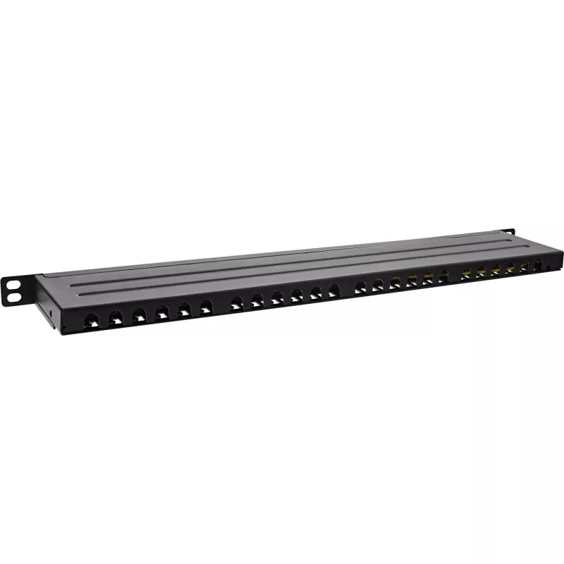 InLine Patchpanel 19 Ιντσών Cat.6A 0,5 U 24 Θυρών, με προστασία σκόνης, μαύρο