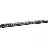 InLine Patchpanel 19 Ιντσών Cat.6A 0,5 U 24 Θυρών, με προστασία σκόνης, μαύρο
