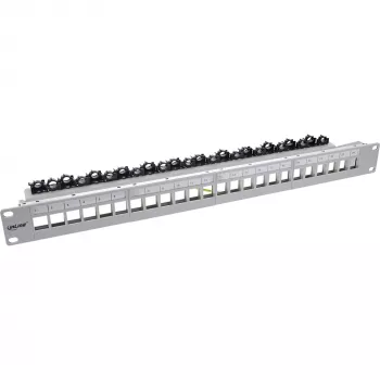 InLine Patchpanel 24 θέσεων, κενό πάνελ Keystone, 19 ιντσών, 1HE, γκρι