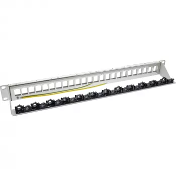InLine Patchpanel 24 θέσεων, κενό πάνελ Keystone, 19 ιντσών, 1HE, γκρι