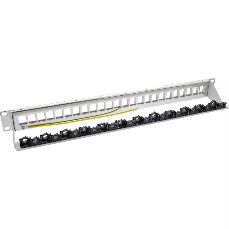 InLine Patchpanel 24 θέσεων, κενό πάνελ Keystone, 19 ιντσών, 1HE, γκρι