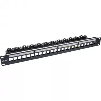 InLine Patchpanel 24 Θέσεων, Κενό Patchpanel Keystone, 19 Ιντσών, 1 U, μαύρο