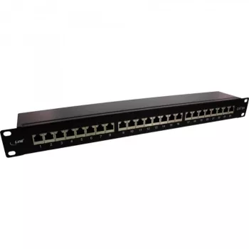 InLine Patch Panel 19 Ιντσών Cat.6A 24 Θυρών 1U μαύρο RAL 9005
