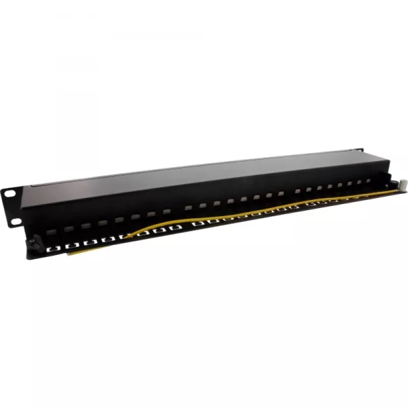 InLine Patch Panel 19 Ιντσών Cat.6A 24 Θυρών 1U μαύρο RAL 9005