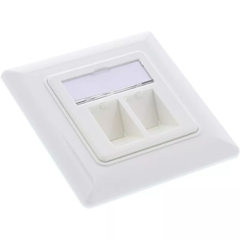 InLine Πρίζα Χωνευτή Cat.6A 2x RJ45 λευκό RAL9010