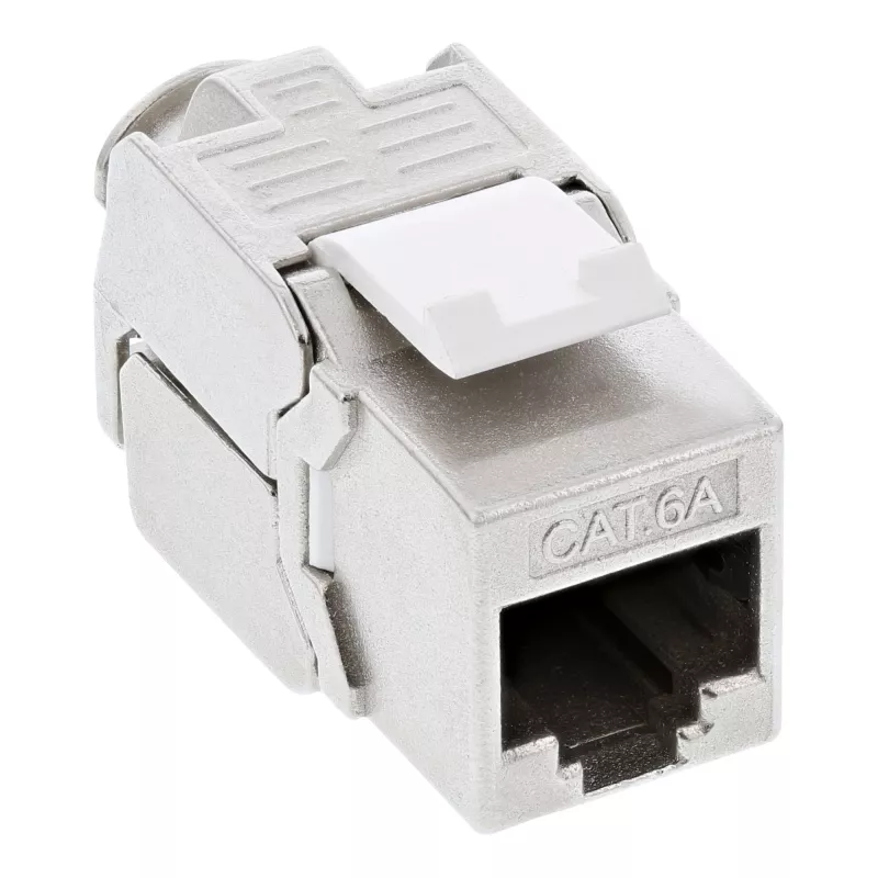 InLine Πρίζα Χωνευτή Cat.6A 2x RJ45 λευκό RAL9010