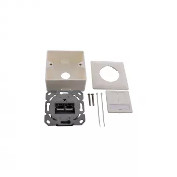 InLine Πρίζα Χωνευτή Cat.6A Εξωτερική 2x Υποδοχή RJ45 RAL9010 λευκό