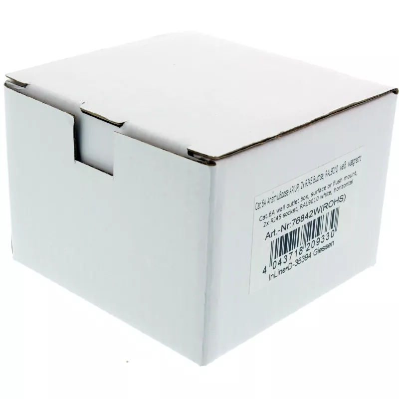 InLine Πρίζα Χωνευτή Cat.6A Εξωτερική 2x Υποδοχή RJ45 RAL9010 λευκό