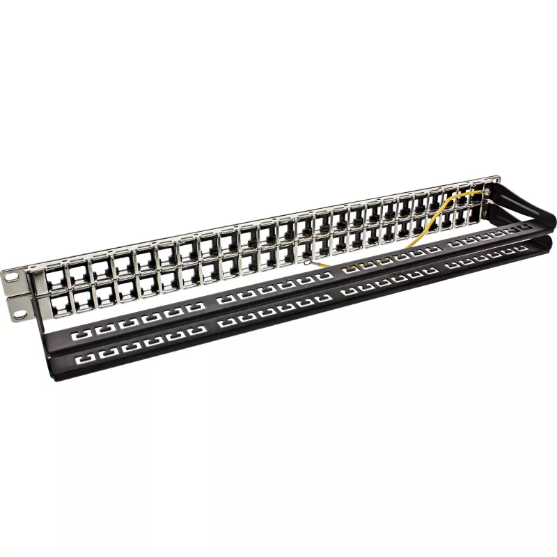 InLine Blank RJ45 Keystone Patch Panel 19 Ιντσών, 48 Θυρών, 1U, μαύρο