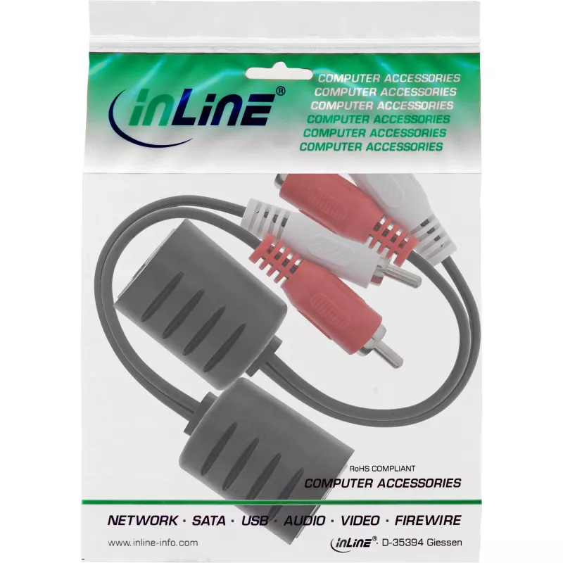 InLine Καλώδιο RCA Audio μέσω LAN / Ethernet / RJ45 2 Τεμάχια, ένα σετ