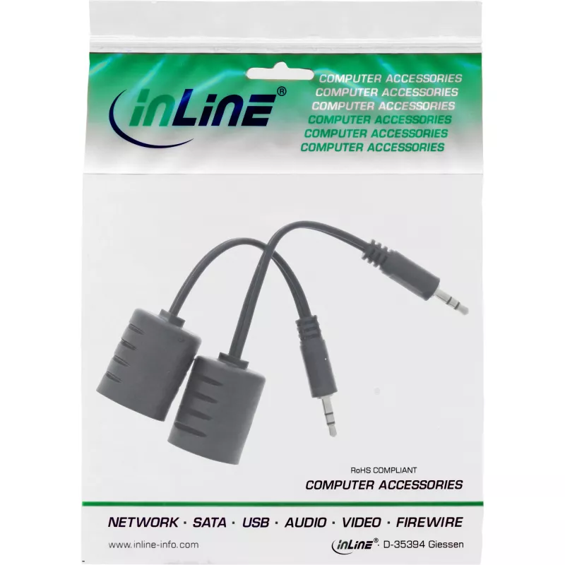 InLine Καλώδιο ήχου 3.5mm over LAN / Ethernet / RJ45 έως 50m πλήρες σετ