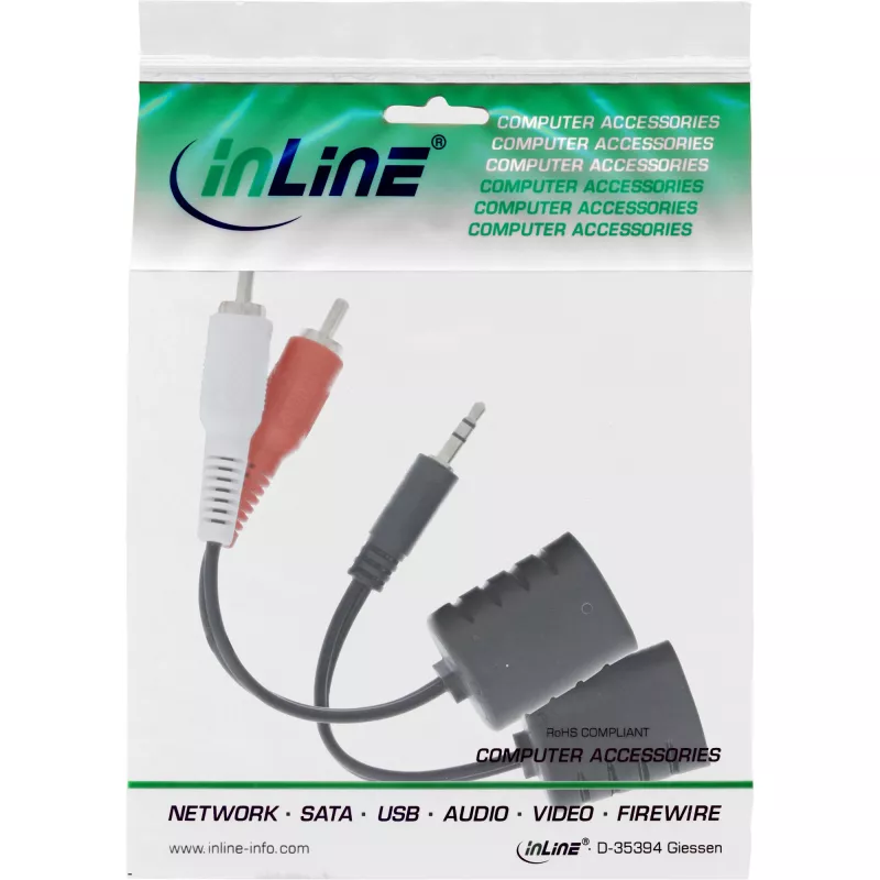 InLine Καλώδιο ήχου RCA over LAN / Ethernet / RJ45 έως 50m πλήρες σετ