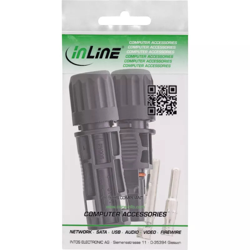 InLine 94001 Συνδετήρας καλωδίου Standard4/MC4/PV4 μαύρο βύσμα/υποδοχή