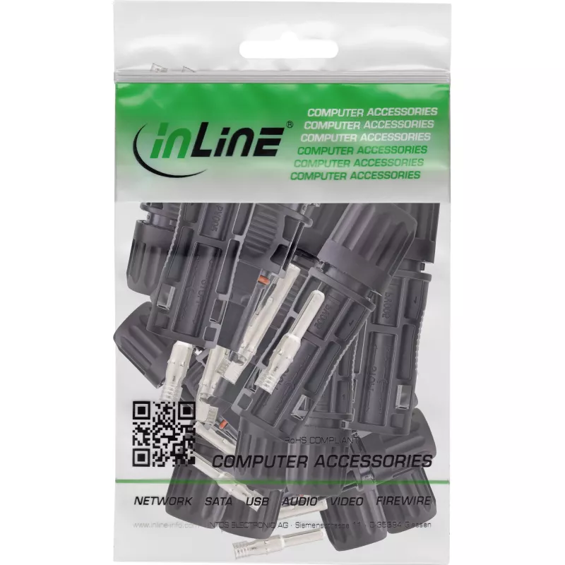 InLine 94010 Συνδετήρας καλωδίου Standard4/MC4/PV4 μαύρο βύσμα/υποδοχή