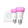 Smart LED Starterkit Philips Hue White and Colour Ambience — 2× E27 11W λαμπτήρες, Bluetooth/Zigbee