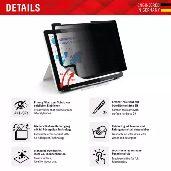 Displex TABLET PRIVACY SAFE αφαιρούμενο φίλτρο απορρήτου 2 όψεων για iPad 10,2'' (7./8./9. γενιά)