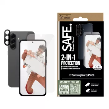PanzerGlass SAFE. by ® 2-in-1 σετ Samsung Galaxy A56 5G ανθεκτικό σε γρατσουνιές και κραδασμούς