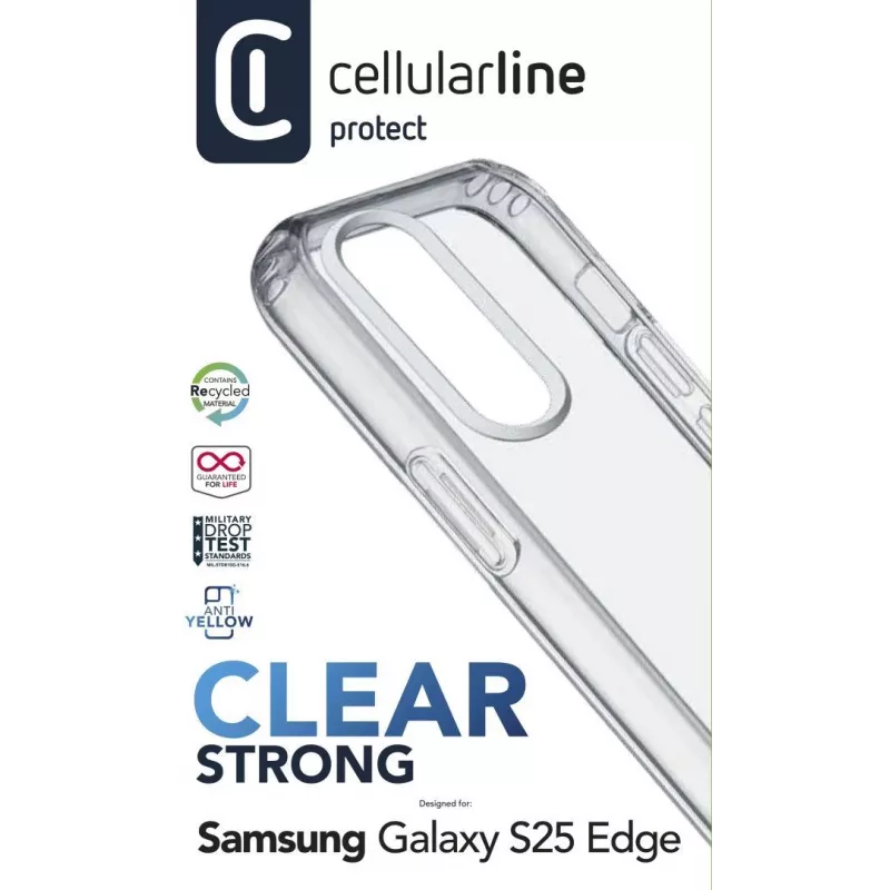 Cellularline Clear Strong – Galaxy S25 Edge σκληρή θήκη με λαστιχένια άκρα
