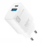 Cellularline φορτιστής ταξιδιού διπλής θύρας για Apple, PD 20W, λευκό