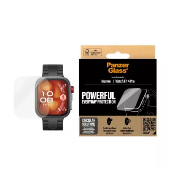 Προστασία οθόνης PanzerGlass για Huawei Watch Fit 4 Pro — σκληρυμένο γυαλί, ανθεκτικό σε γρατσουνιές, ακριβής κοπή