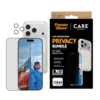 Θήκη απορρήτου PanzerGlass για iPhone 17 Pro 3-in-1 — σειρά CARE, προστασία από αδιάκριτα βλέμματα, ενσωματωμένο κάλυμμα κάμερας