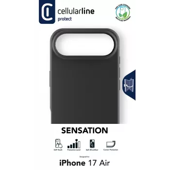 Cellularline Sensation – iPhone Air – ultra-μαλακή θήκη σιλικόνης με φινίρισμα soft-touch, ιδανική για να προστατεύει κάθε λεπτομέρεια του iPhone Air σας με κομψότητα και άνεση.