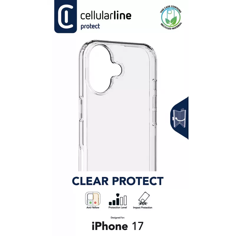 Cellularline Clear Protect – iPhone 17 Σκληρή θήκη με λαστιχένια άκρα